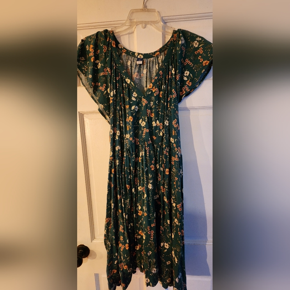 Floral Green Maxi Dress